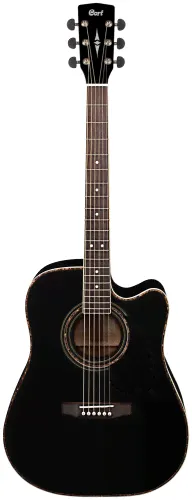 Cort AD880CE BK Standard Series Электроакустическая гитара, с вырезом, черная-0