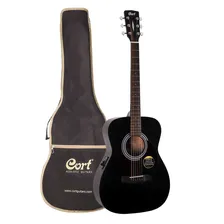 Cort AF510E BKS W_BAG Гитара электроакустическая с фирменным чехлом в комплекте, цвет чёрный матовый